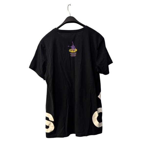 adidas logo T-shirt cut and sew short sleeve cotton black medium - Picture 4 of 5